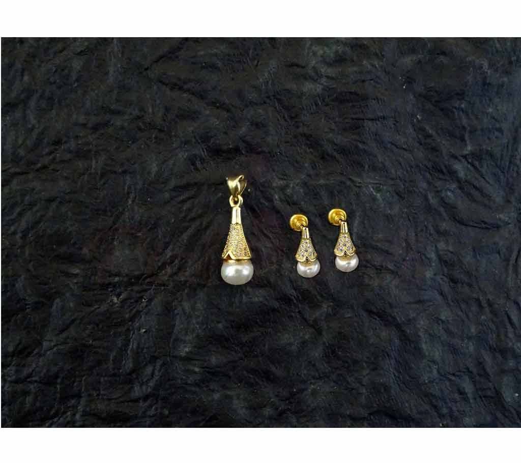 Moti Drop Conical AD Pendant Set (by Pink Point - PS-1784-42)