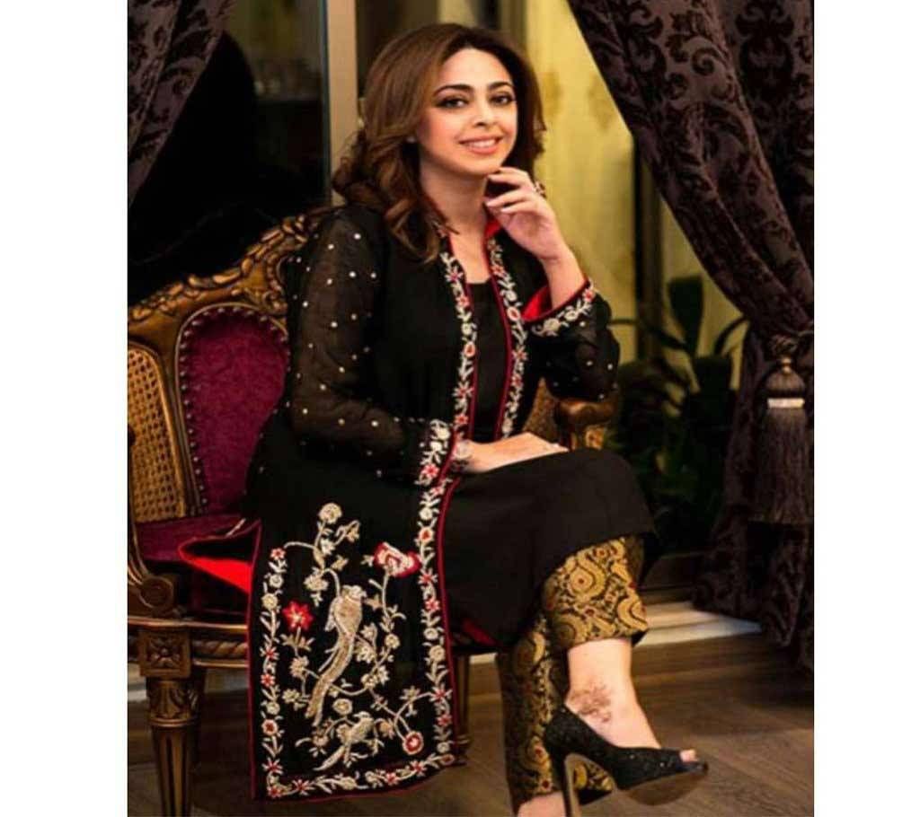 Indian Wetless Georgette Embroidery Three piece (Copy)