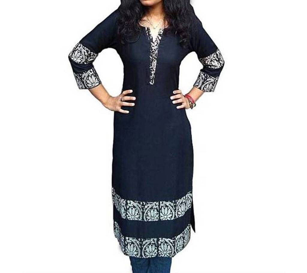 Semi-stitched Embroidered China Linen Kurti