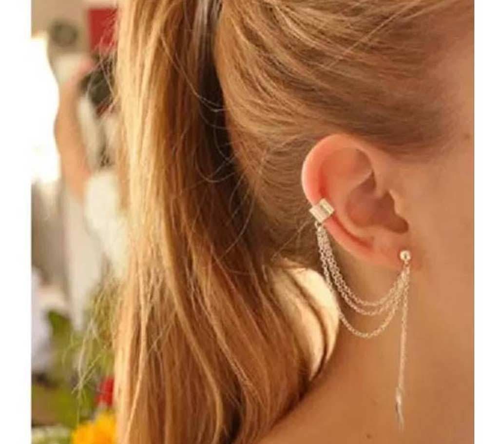 Leaf Tassel Long Earrings