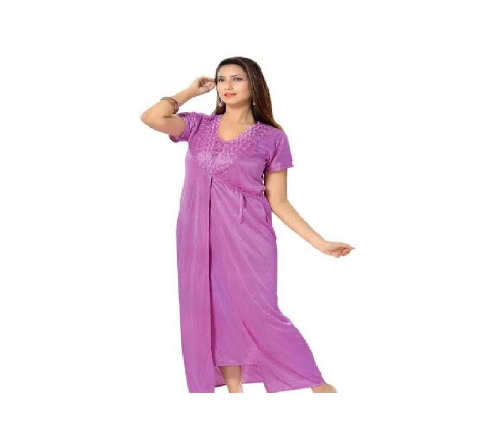 Violet Silk Night Gown for Women