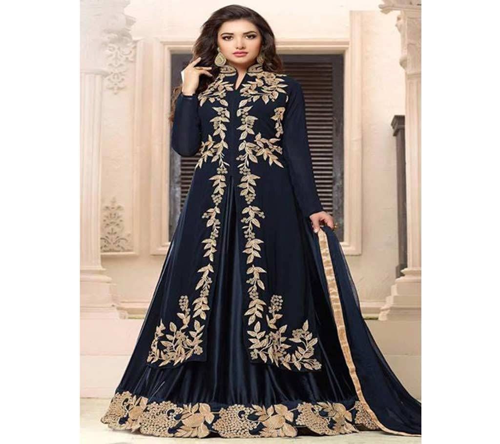 Soft Gorgette Embroidery Lehenga - Black (Copy)