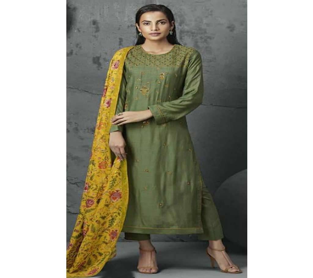Unstitched jacquard Salwar Suit - 120