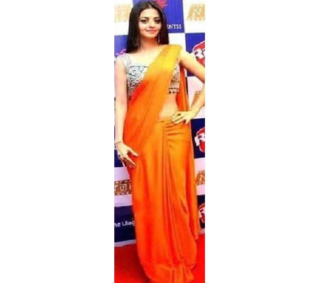 Japani Silk Sharee 14 RedOrange Color
