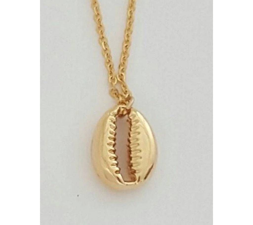 Vintage Fashion Gold Silver Color Conch Shell Necklace For Women Shape Pendant Simple Seashell Ocean Beach