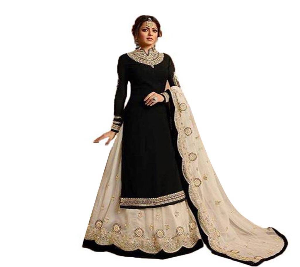 Semi-Stitched Indian Weightless Georgette Embroidery Three Piece Copy