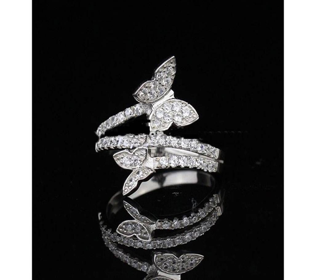 Silver Butterfly Finger Ring For Women