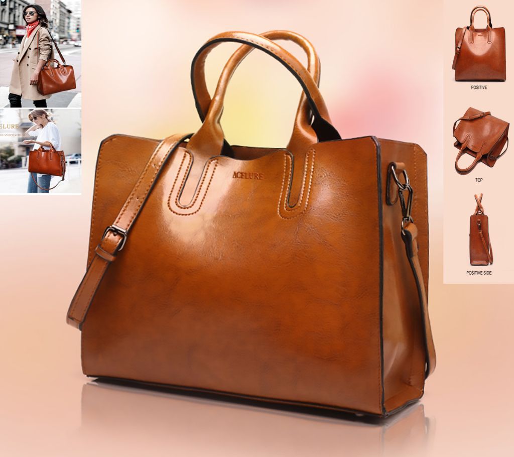 PU Leather Handbags Big Women Handbag  