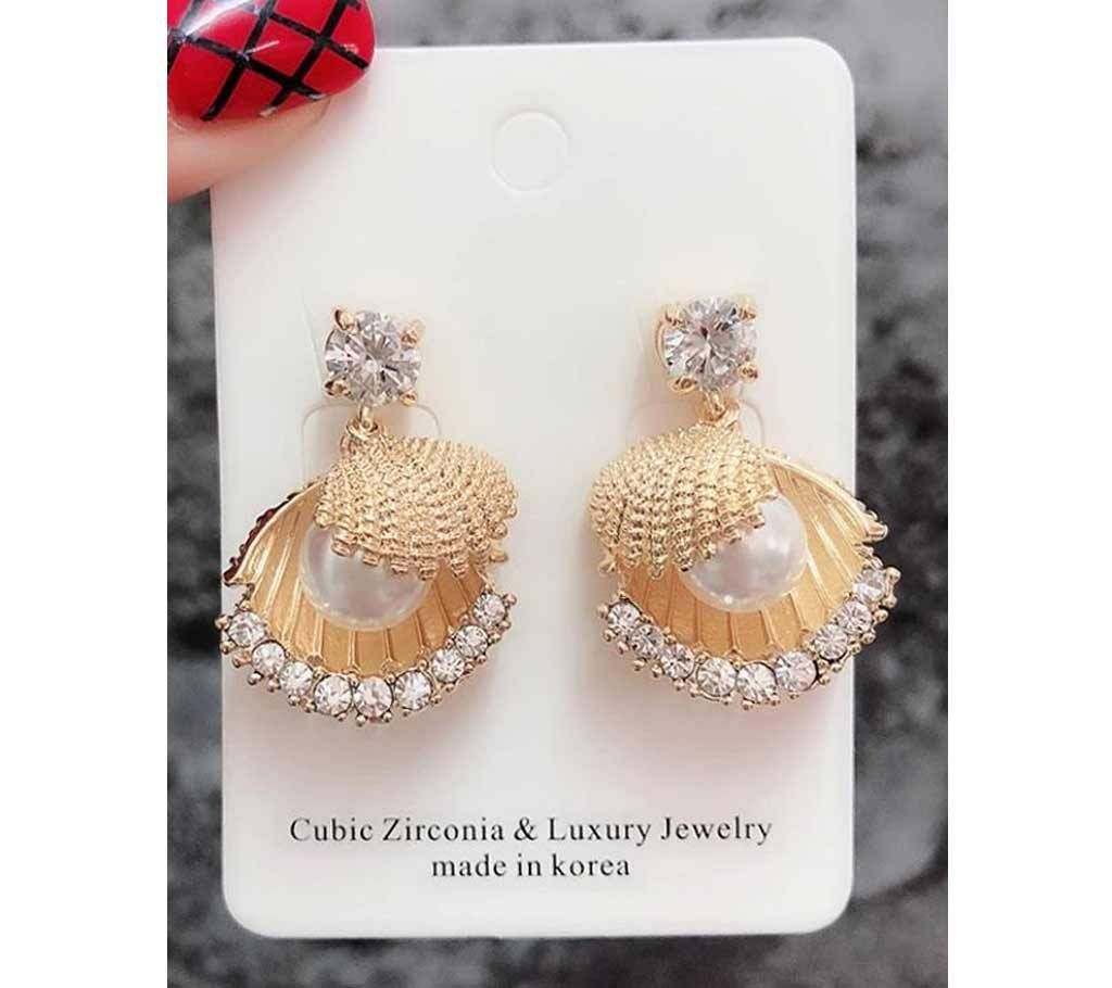Metal Shell Drop Earrings For Women (1 Pair)