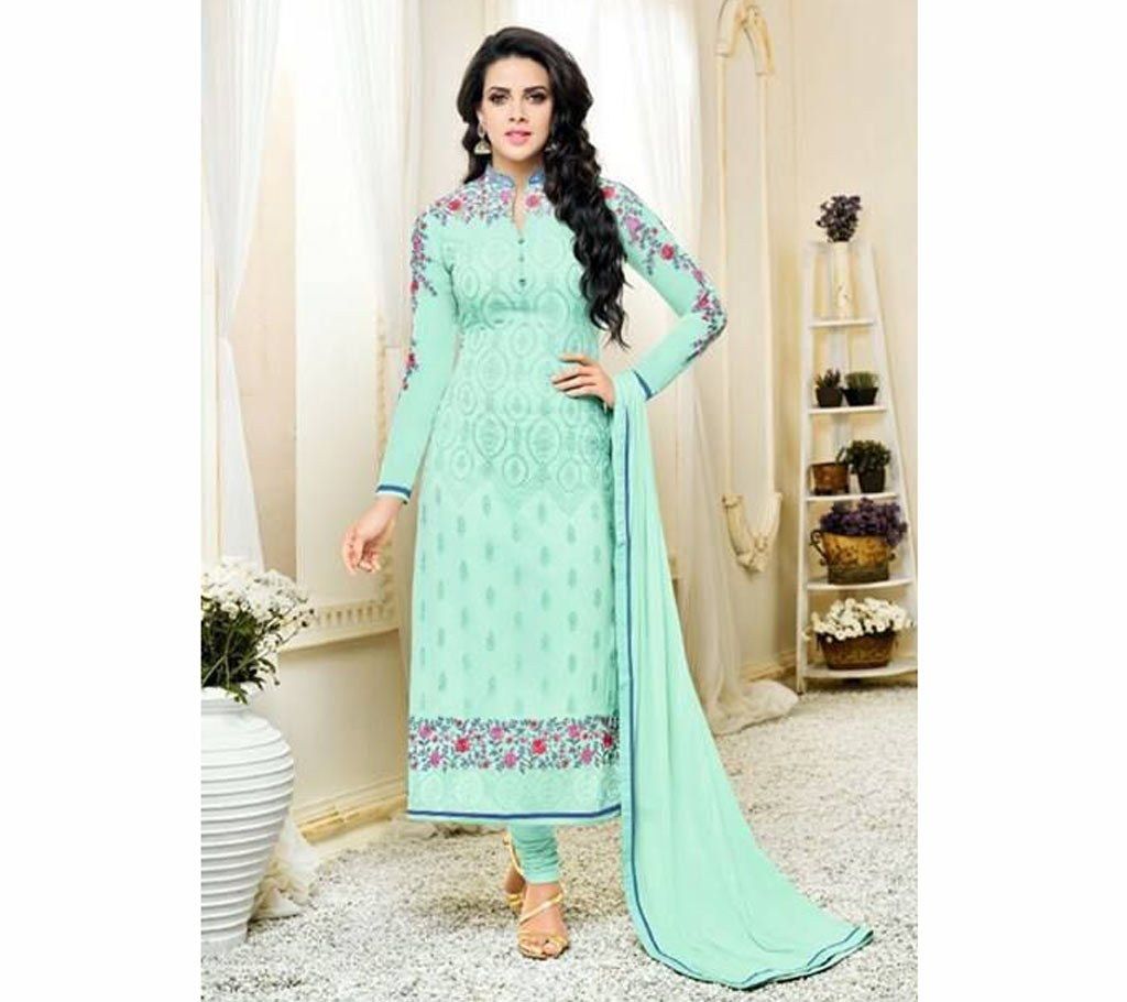 Un stitched Georgette embroidery Three piece- replica 