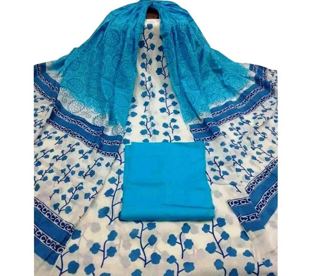 Unstitched skin printed cotton salwar kameez ST-71