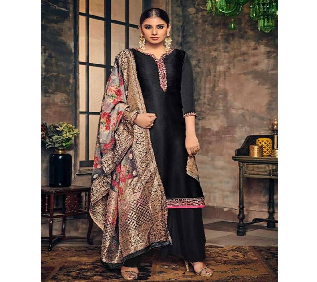 Unstitched Hunsa Banaras Lawn Cotton Embroidery Salwar Kamiz Suit 