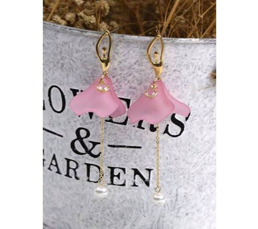 Ballet Fairy Simulation Pearl Acrylic Tassel Earrings