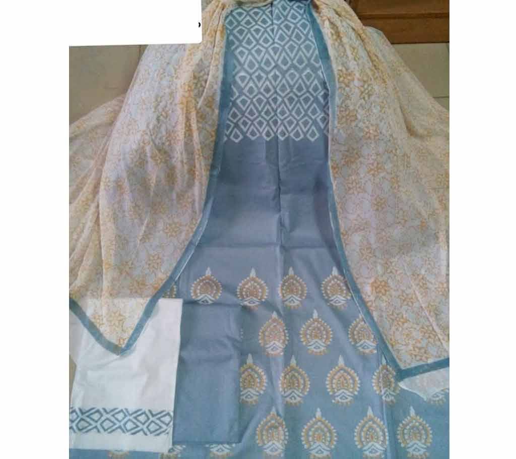 Unstich Cotton Block Three Piece