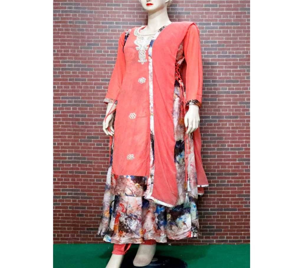 Stitched Shamu Silk 3Pcs For Woman