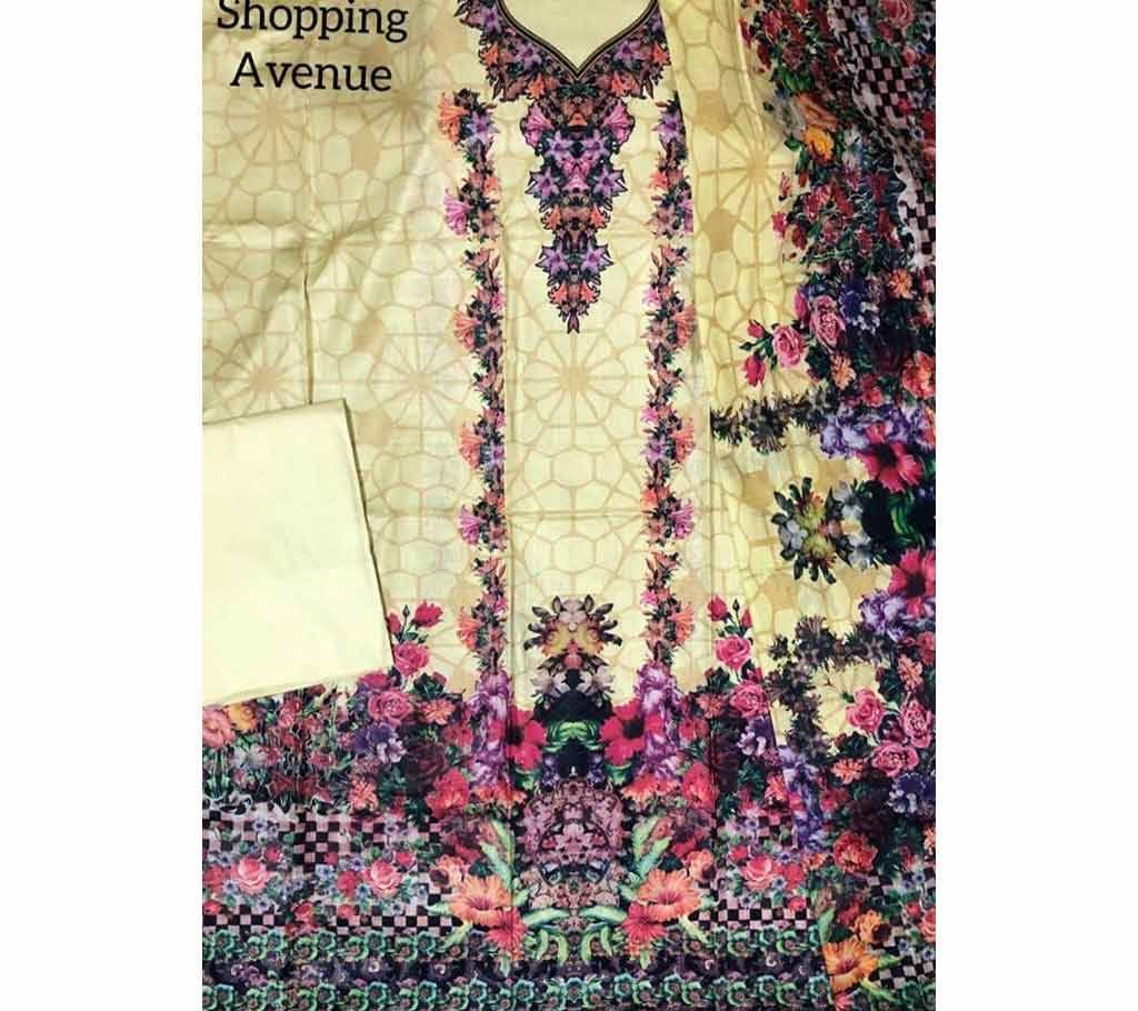 Unstitched $Digital Printed Cotton Dress (weight less)