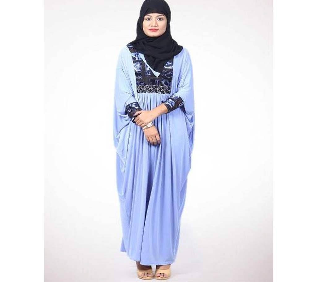 Polyester Borka For Women Corn Flower Blue