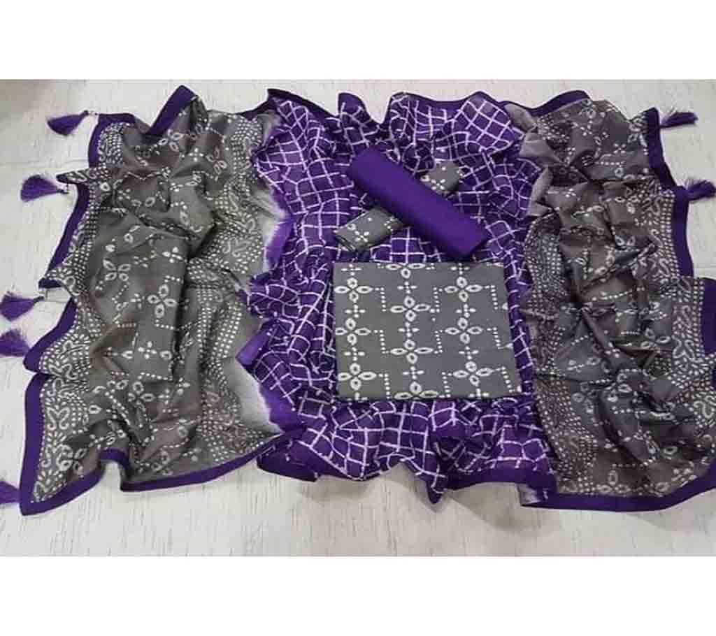 Bexi Voil Leach Vegetable Batik Three Piece For Women-25