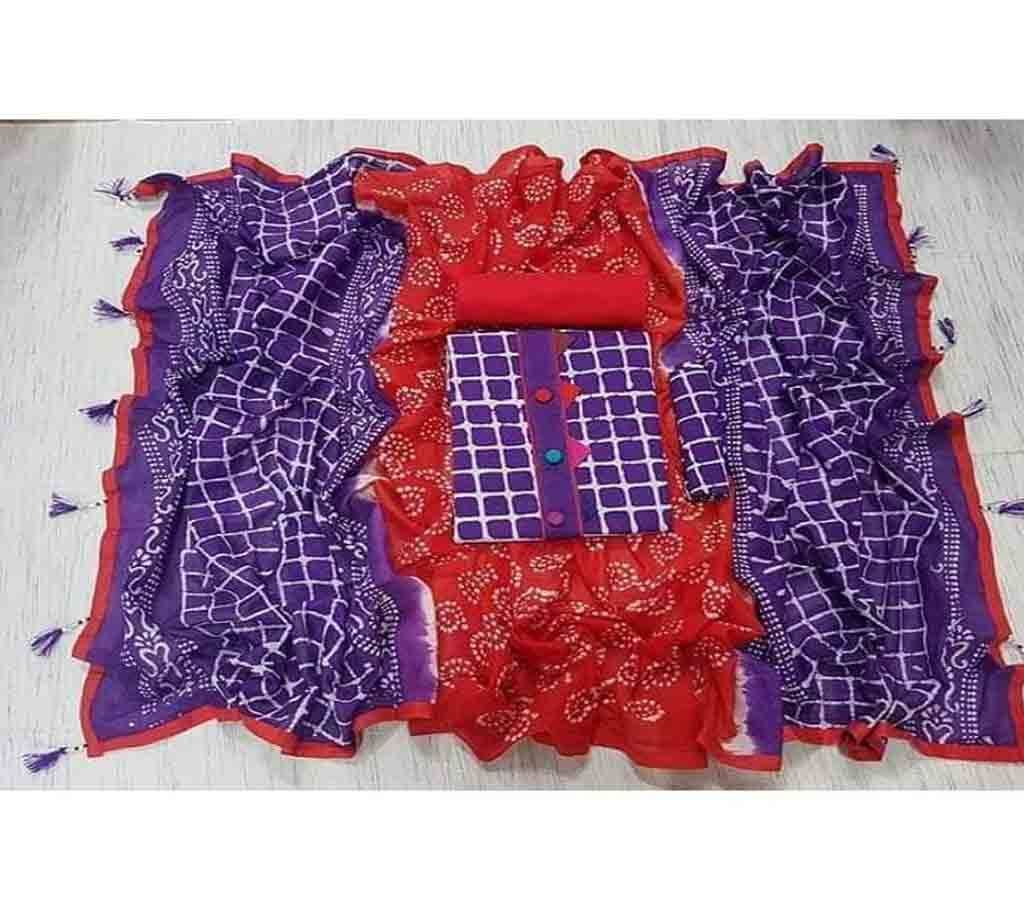 Unstitched Bexi Voil Leach Vegetable Batik Three Piece For Women-26