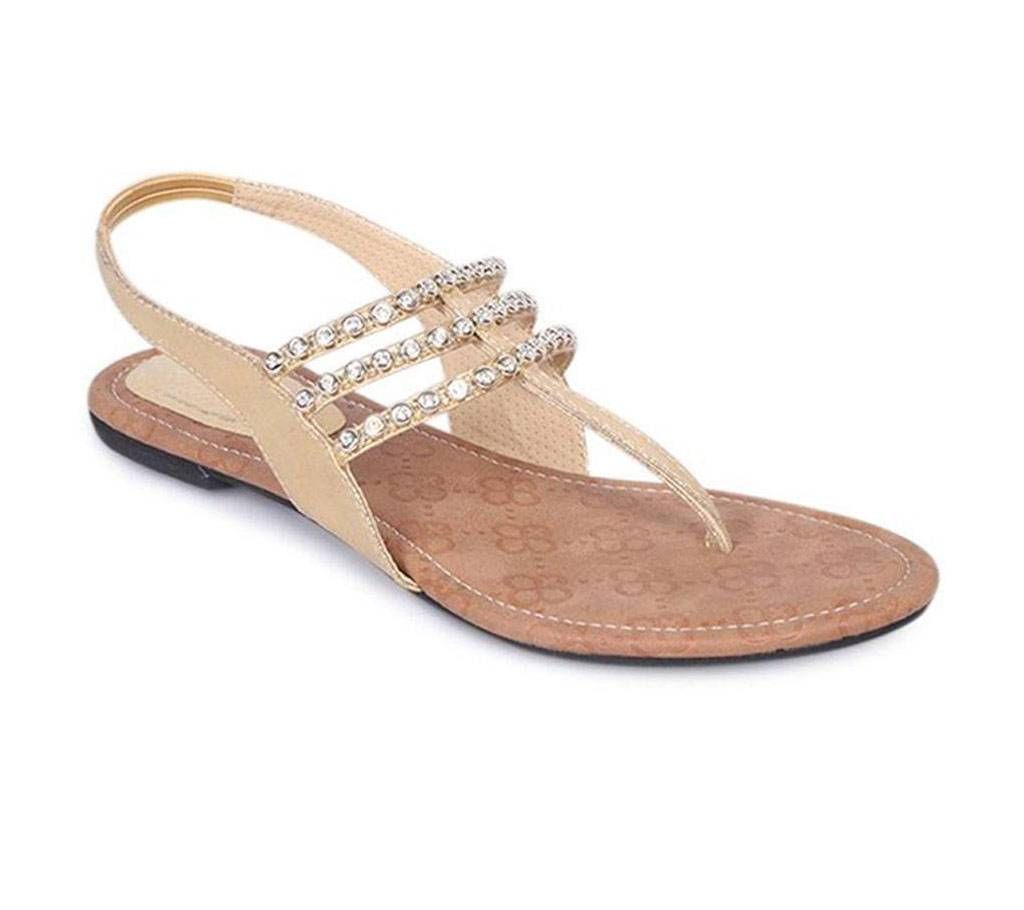 Sandra-Rosa Golden Ladies Leather Sandal