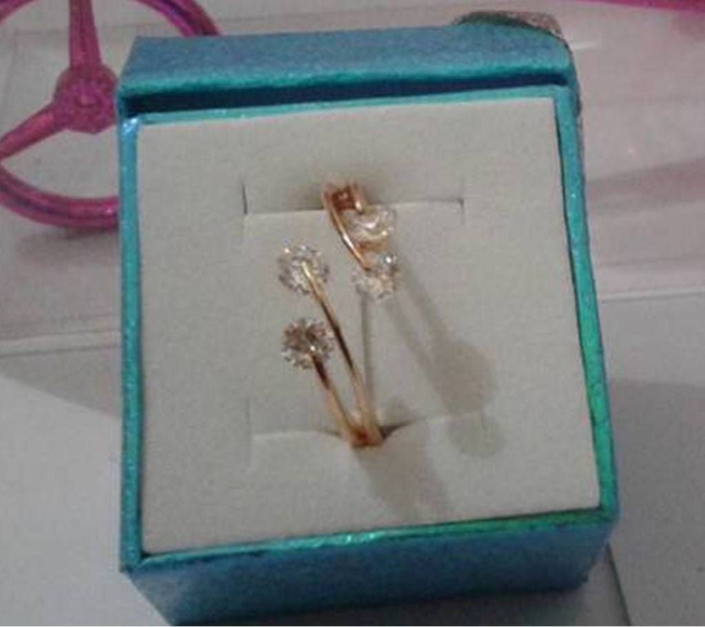Gold Plated Ladies finger Ring 4 Stone