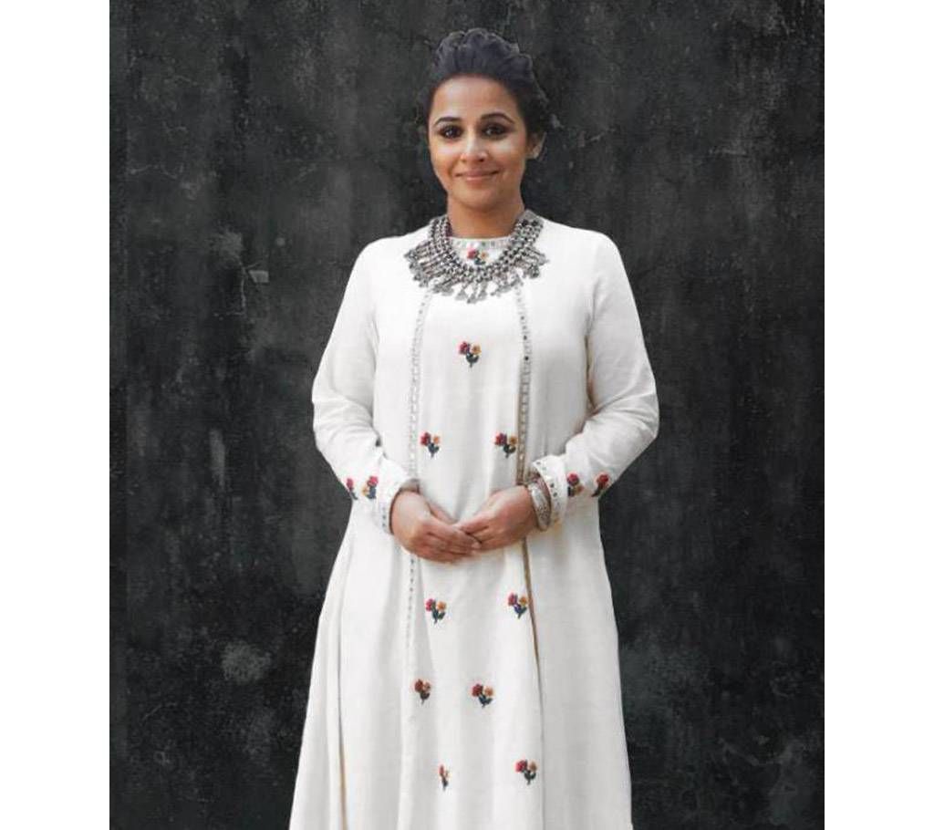 Crepe Silk Embroidered Semi Ready Kurti 343