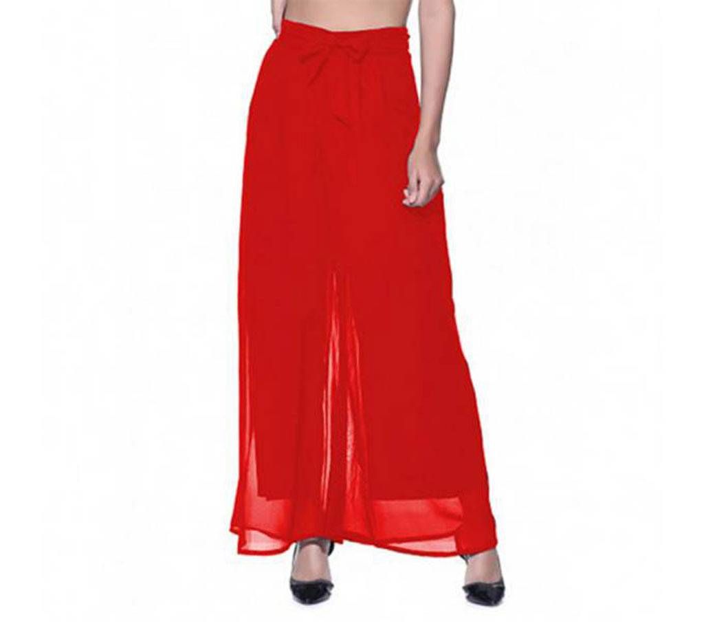 Women Georgette Palazzo-Red