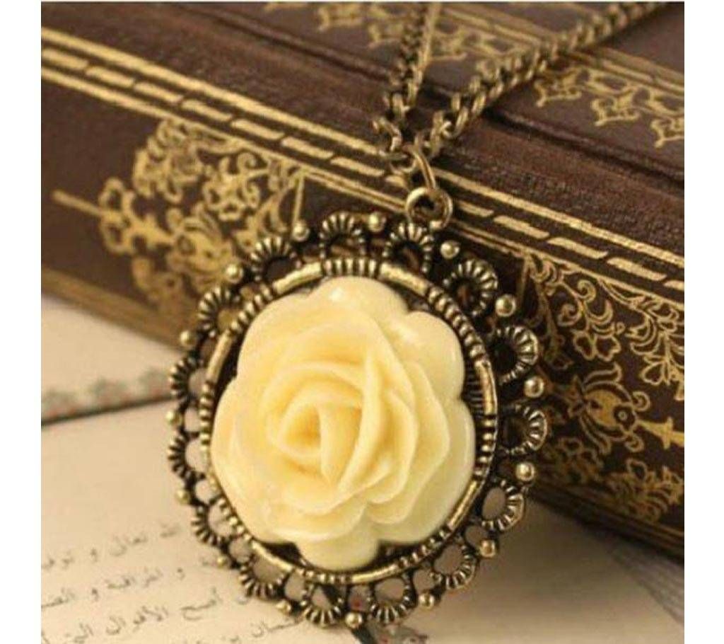 Yellow Flower Round Pendant
