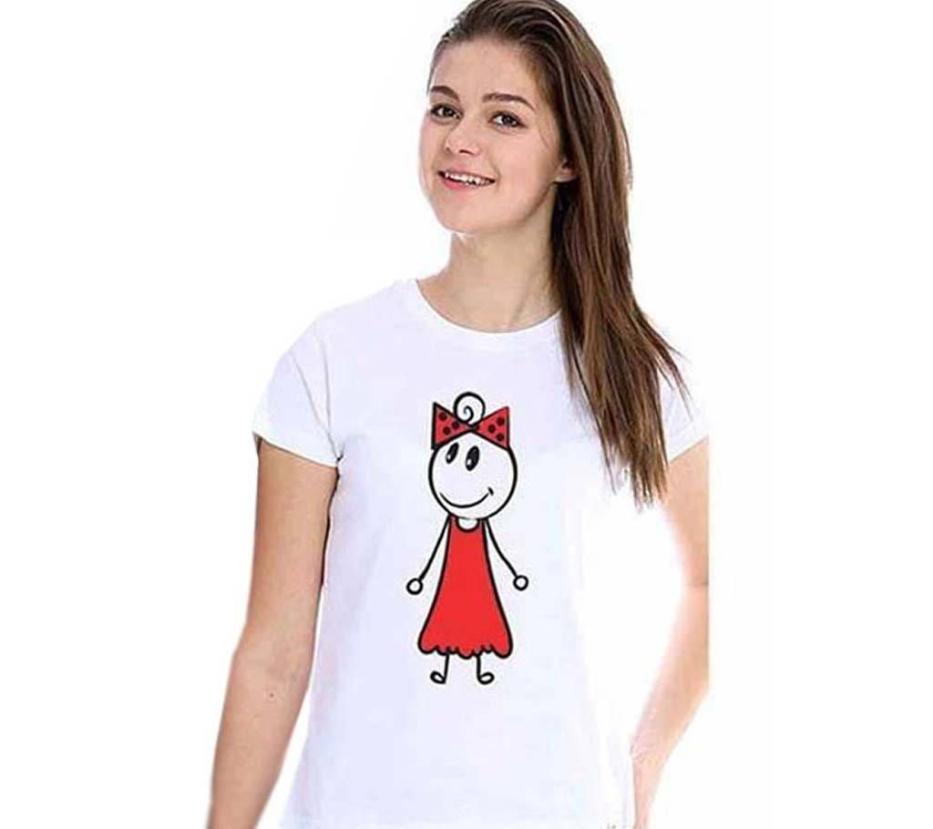 Ladies Round Neck Cotton T-Shirt