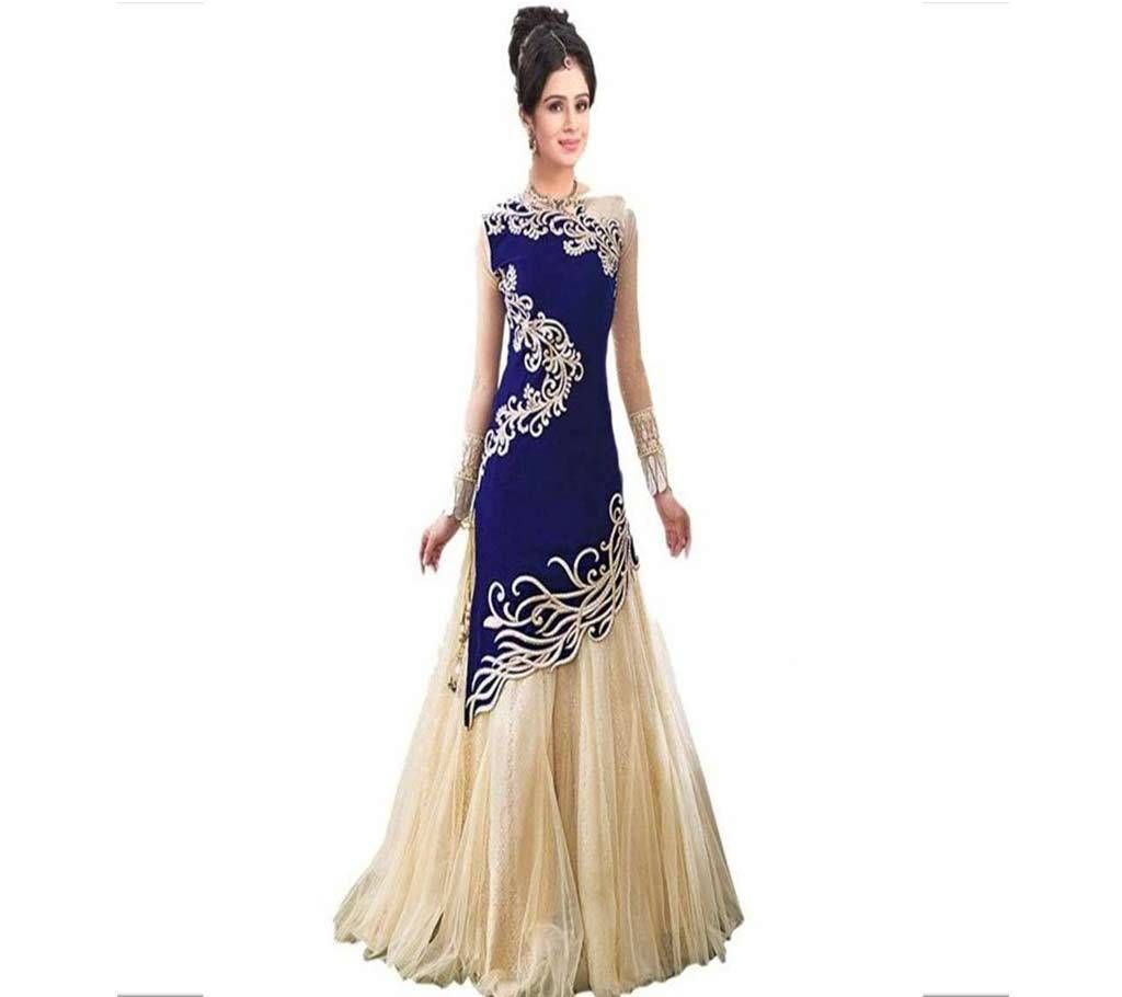 Unstitched Vivid Red Soft Georgette salwar suit- copy 