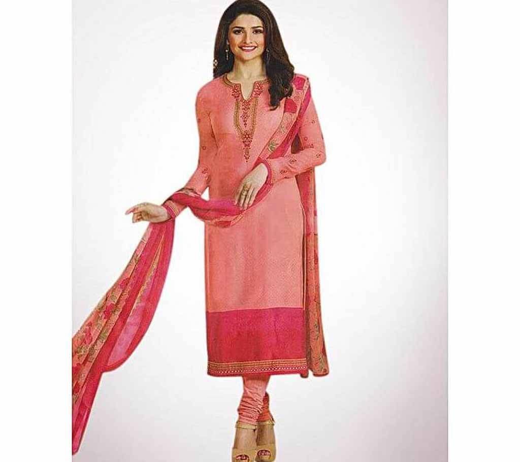 Unstitched Salmon Cotton  3 Piece - Copy