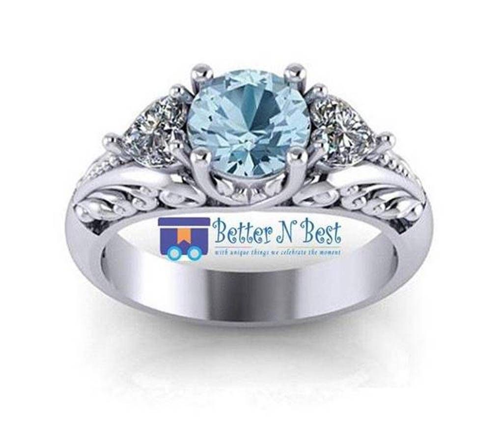 Blue Gemstone Crystal Love Ring