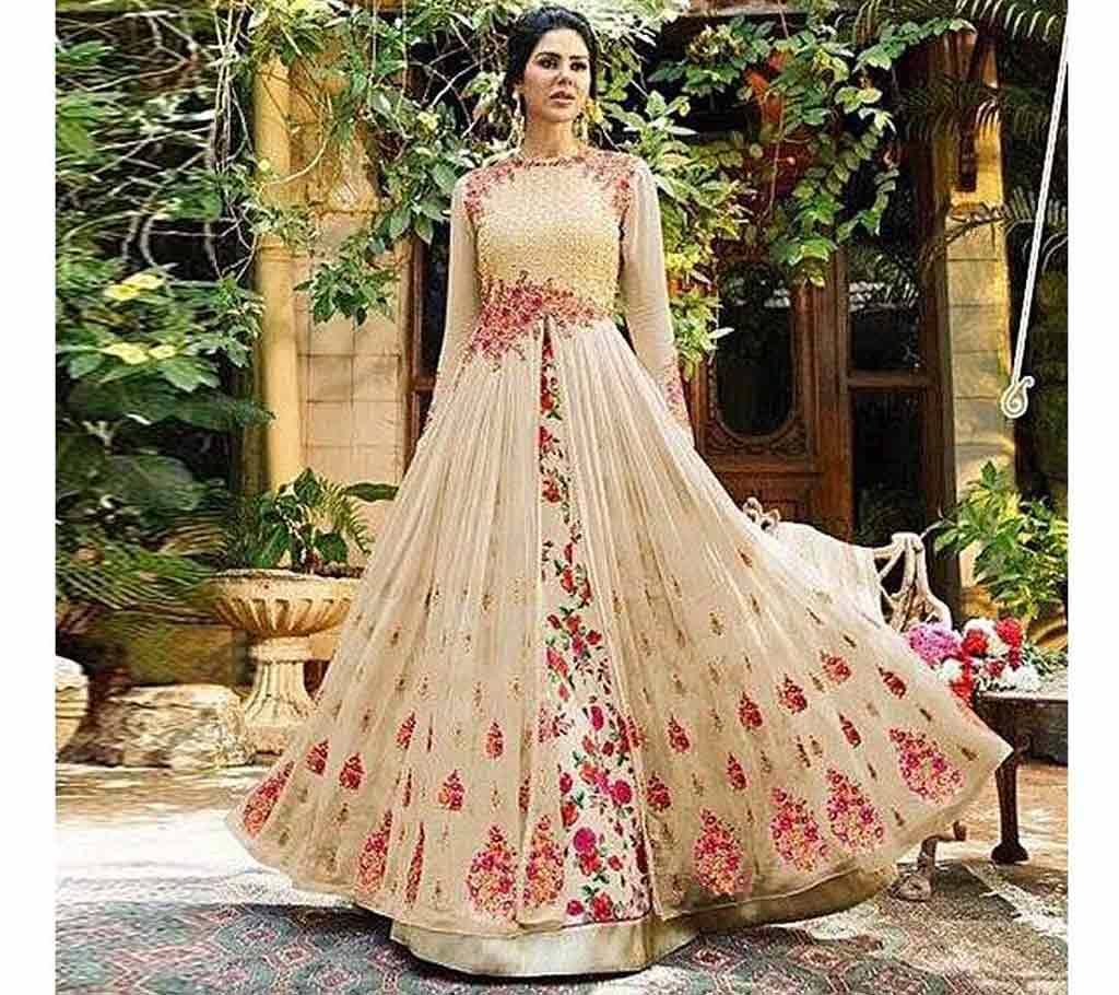 Unstitched Wheat Embroidery Georgette Gown (Copy)