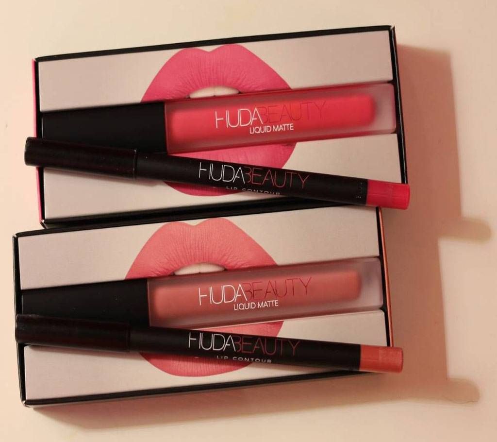 Huda beauty liquide matte lipliner with lipstick