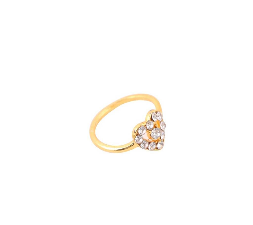 Love Shaped Ladies Gold Plated Finger Ring  