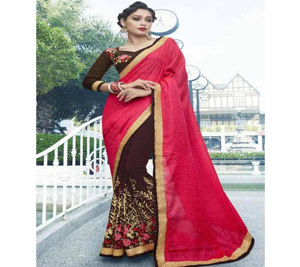 Georgette and embroidery work saree nsc-716
