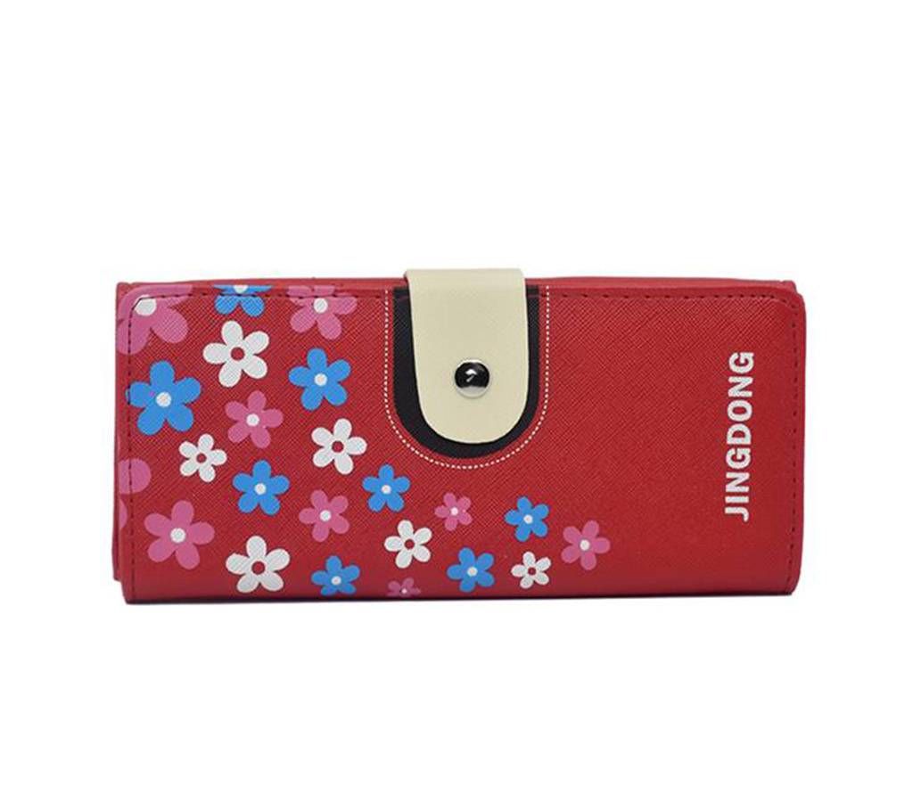 Womens RFID Blocking Wallet Trifold Ladies Luxury Leather Clutch Travel Purse-Red