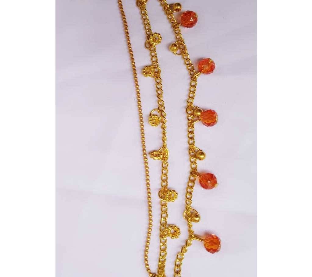 Chain crystal beads small golden beads bracelet 