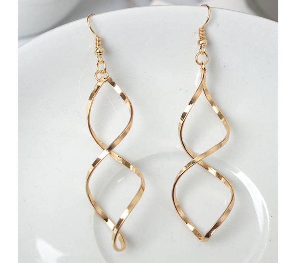 Minimalist Spiral Curved Earrings New Design Wave Earrings