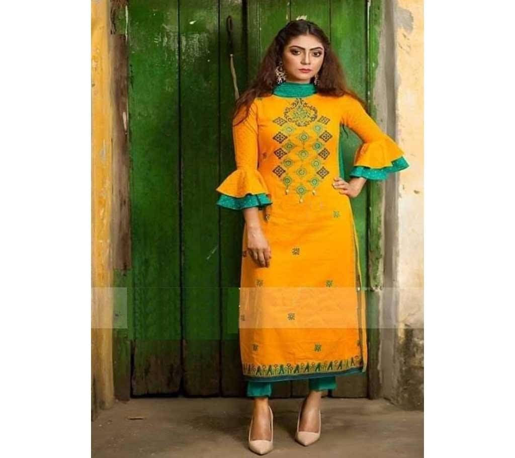Unstiched block printed Rajdhani voyal cotton  salwar kameez seblock-496