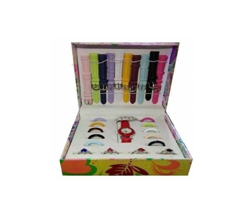 11 in 1 Ladies Matching Watch and Finger ring