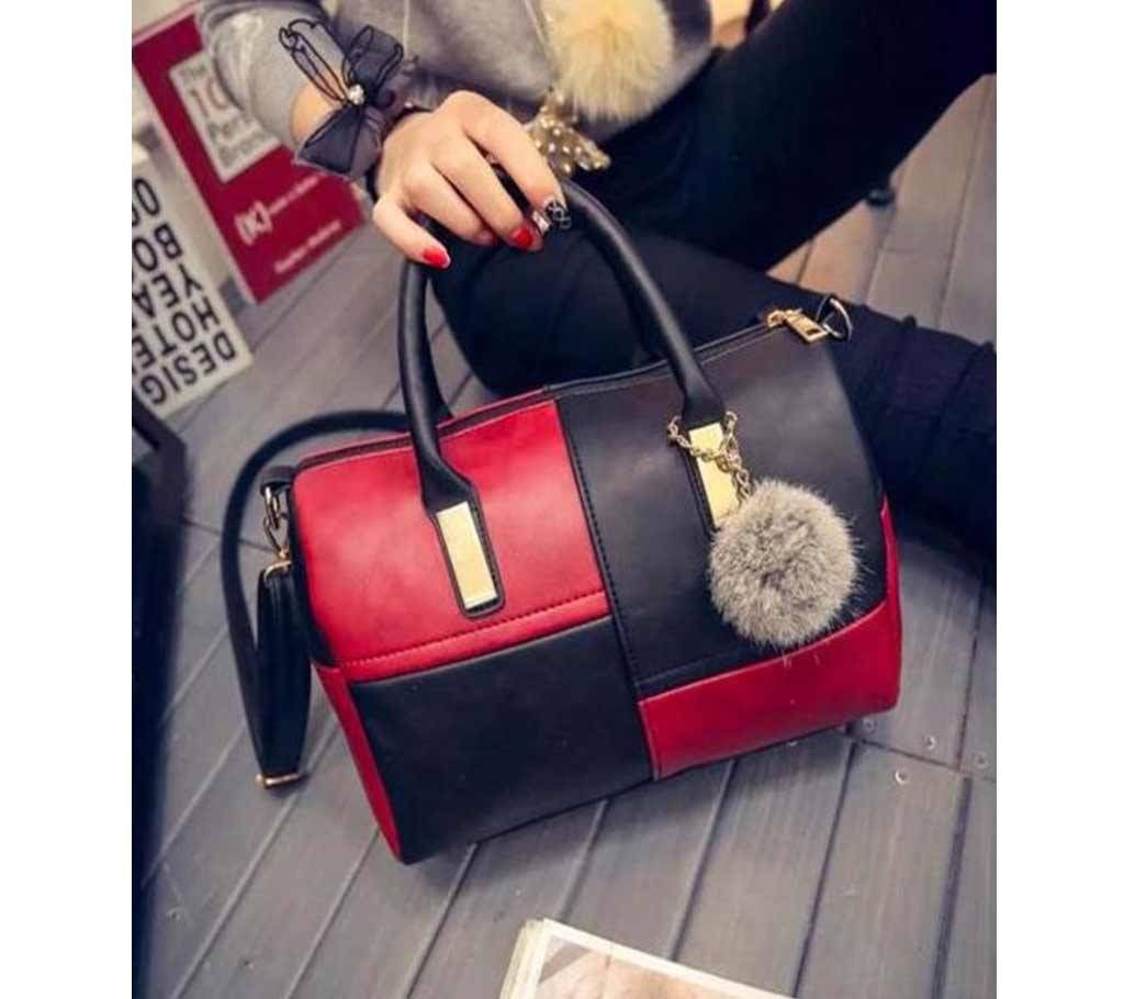 Women tote handbag sidebag 1832 Red & Black