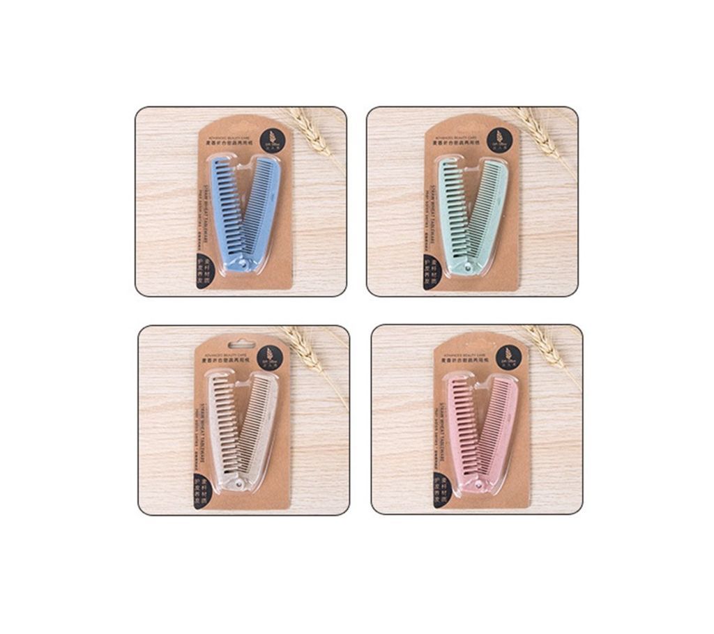Portable Foldable Hair Comb Brush 4 Pcs
