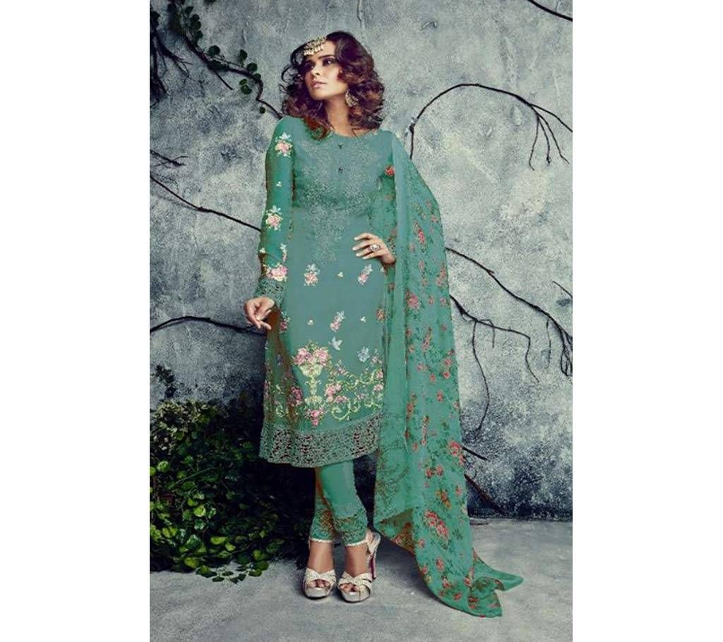 MUMTAZ HITS COLOUR BY SAJAWAT CREATION 4014 Sea Green Color Semi Stitched GEORGETTE PARTY WEAR 