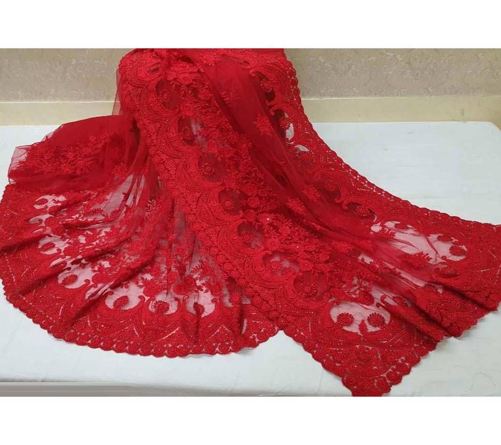 Gorgeous Party Saree- Red Color
