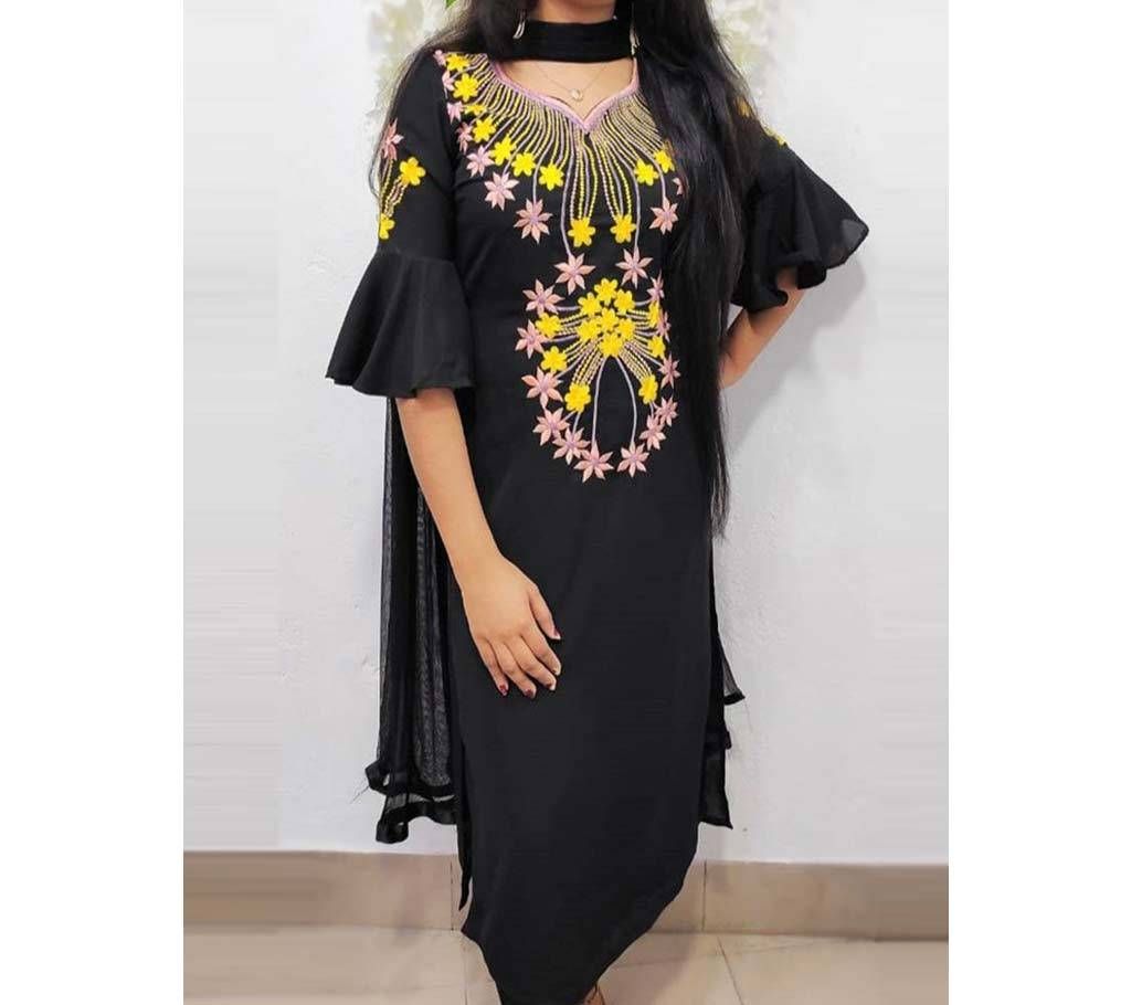 Unstitched Embroidery Georgette 3pcs - UG003 - GDV