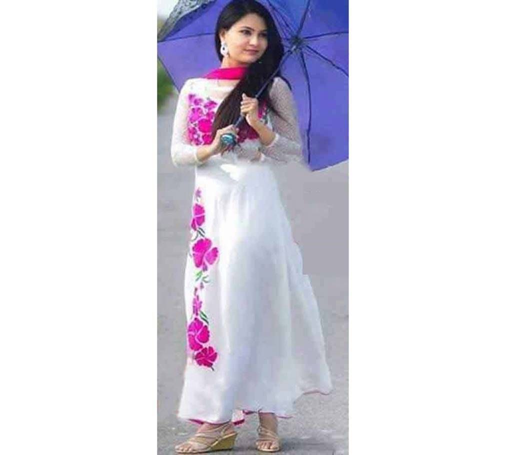 Unstitched Block Printed Cotton 3 Pc