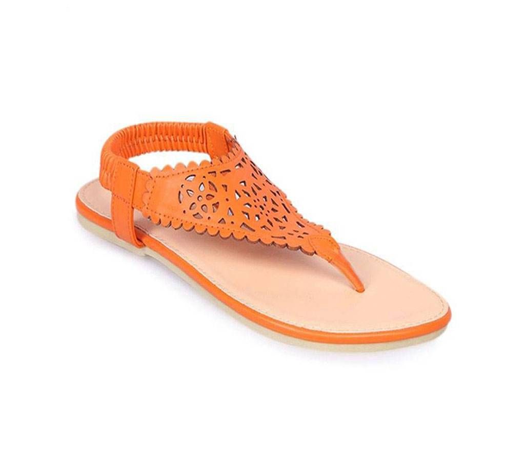 Sandra-Rosa Orange Ladies Leather Sandal