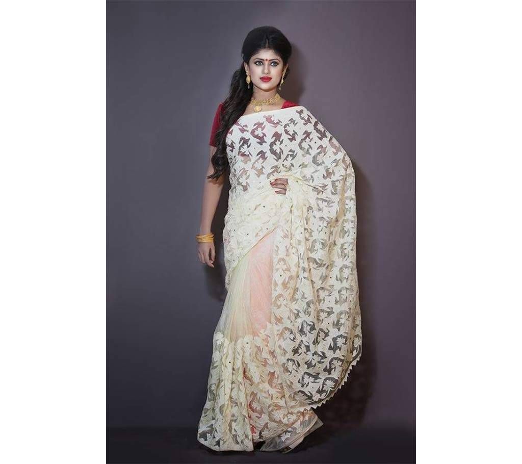 Net With Cut Work Applique Sharee