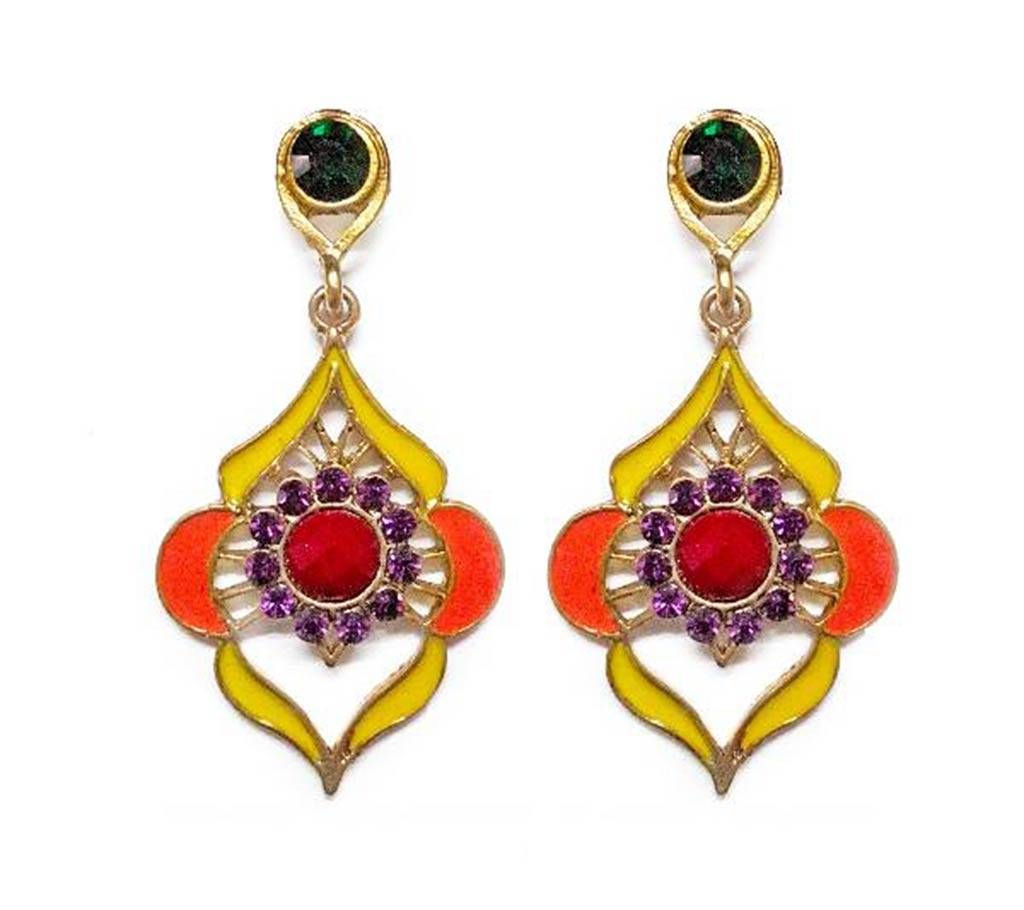 Yellow crystal earrings